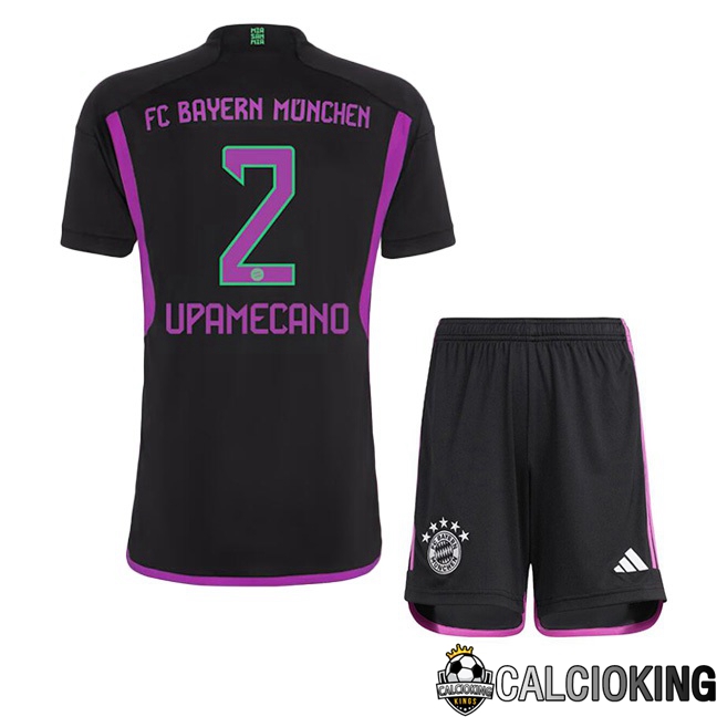 Comprare Maglia Calcio 2024 2025 2026 Personalizzazione,Tuta Da Calcio,Maglie De Calcio Retro Online | Maglie Calcio Bayern Monaco (Upamecano 2) Bambino Seconda Nero 2023/2024