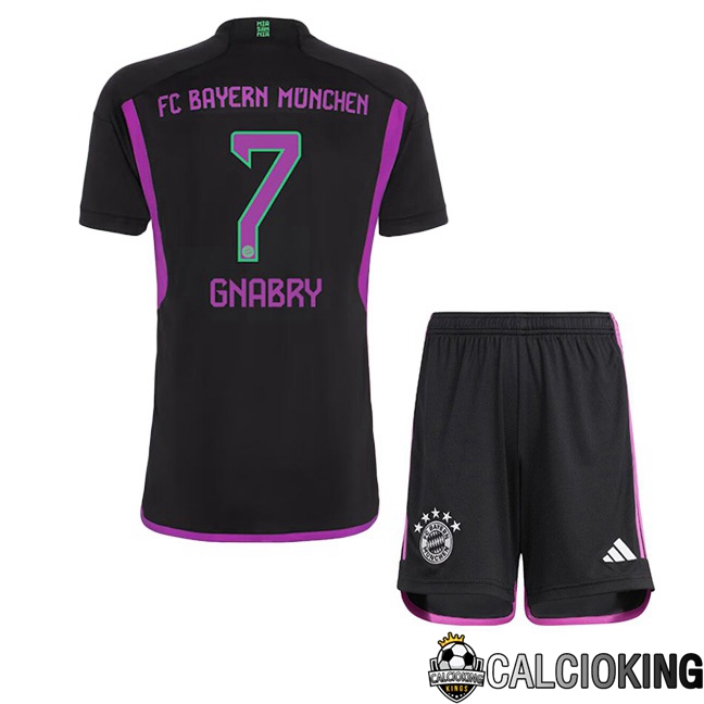 Comprare Maglia Calcio 2024 2025 2026 Personalizzazione,Tuta Da Calcio,Maglie De Calcio Retro Online | Maglie Calcio Bayern Monaco (Gnabry 7) Bambino Seconda Nero 2023/2024