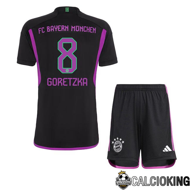 Comprare Maglia Calcio 2024 2025 2026 Personalizzazione,Tuta Da Calcio,Maglie De Calcio Retro Online | Maglie Calcio Bayern Monaco (Goretzka 8) Bambino Seconda Nero 2023/2024