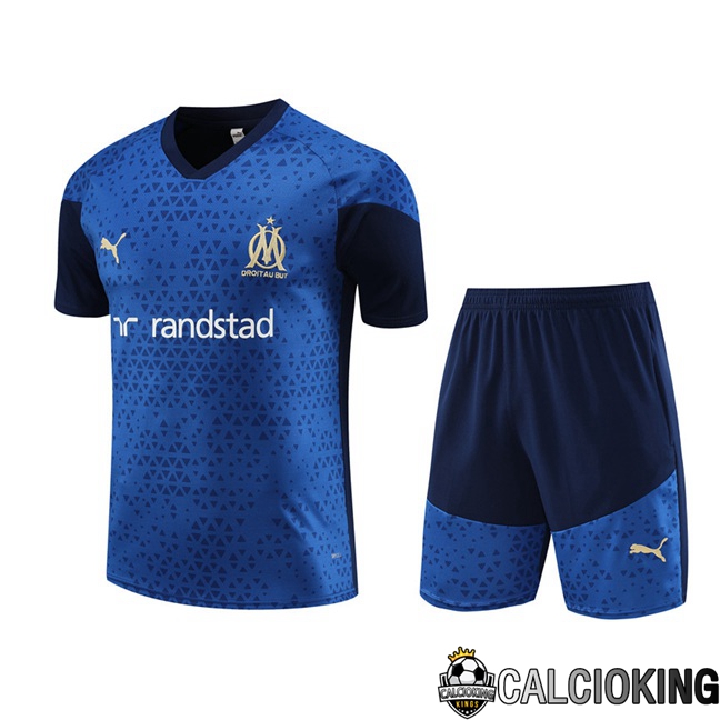 Comprare Maglia Calcio 2024 2025 2026 Personalizzazione,Tuta Da Calcio,Maglie De Calcio Retro Online | T Shirt Allenamento Marsiglia OM + Pantaloncini Blu Reale 2023/2024