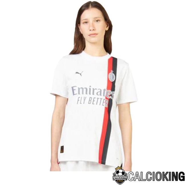 Comprare Maglia Calcio 2024 2025 2026 Personalizzazione,Tuta Da Calcio,Maglie De Calcio Retro Online | Maglie Calcio AC Milan Donna Seconda Bianco 2023/2024