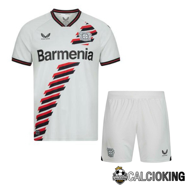 Comprare Maglia Calcio 2024 2025 2026 Personalizzazione,Tuta Da Calcio,Maglie De Calcio Retro Online | Maglie Calcio Bayer 04 Leverkusen Bambino Seconda Bianco 2023/2024