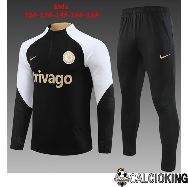 Comprare Maglia Calcio 2024 2025 2026 Personalizzazione,Tuta Da Calcio,Maglie De Calcio Retro Online | Insieme Tuta Calcio FC Chelsea Bambino Nero 2023/2024