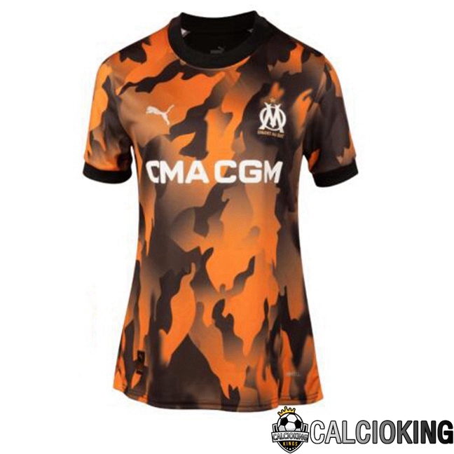 Comprare Maglia Calcio 2024 2025 2026 Personalizzazione,Tuta Da Calcio,Maglie De Calcio Retro Online | Maglie Calcio Marsiglia OM Donna Terza Nero Giallo 2023/2024