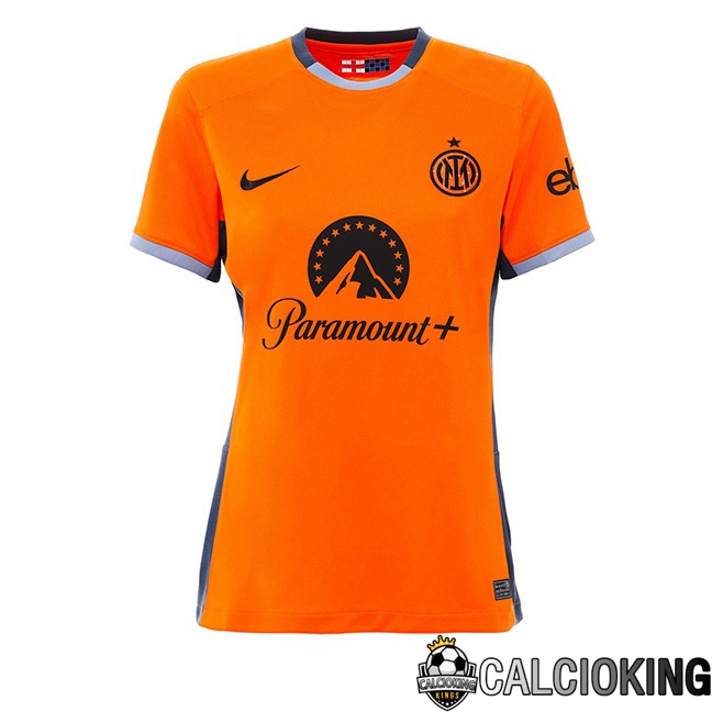 Comprare Maglia Calcio 2024 2025 2026 Personalizzazione,Tuta Da Calcio,Maglie De Calcio Retro Online | Maglie Calcio Inter Milan Donna Terza Arancia 2023/2024