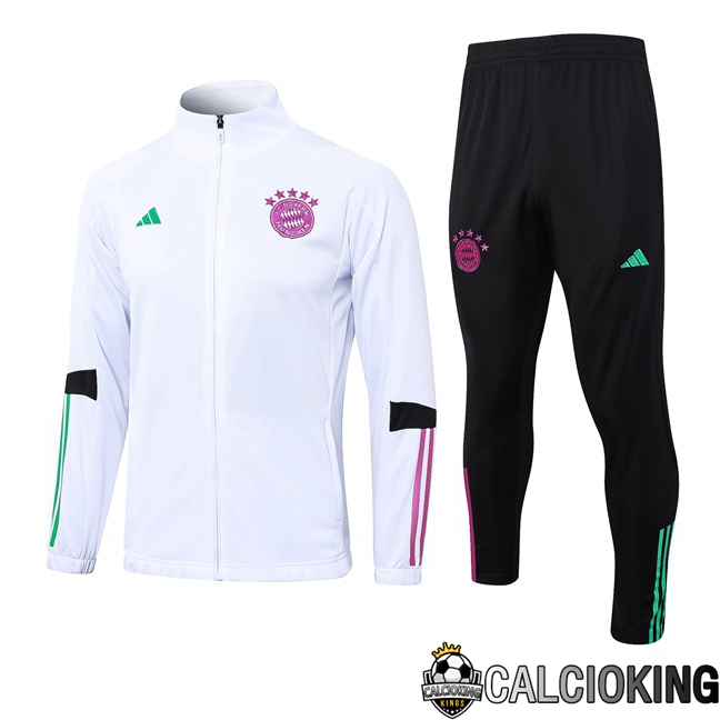 Comprare Maglia Calcio 2024 2025 2026 Personalizzazione,Tuta Da Calcio,Maglie De Calcio Retro Online | Insieme Tuta Calcio - Giacca Bayern Monaco Bianco 2023/2024