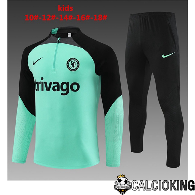 Comprare Maglia Calcio 2024 2025 2026 Personalizzazione,Tuta Da Calcio,Maglie De Calcio Retro Online | Insieme Tuta Calcio FC Chelsea Bambino Verde 2023/2024