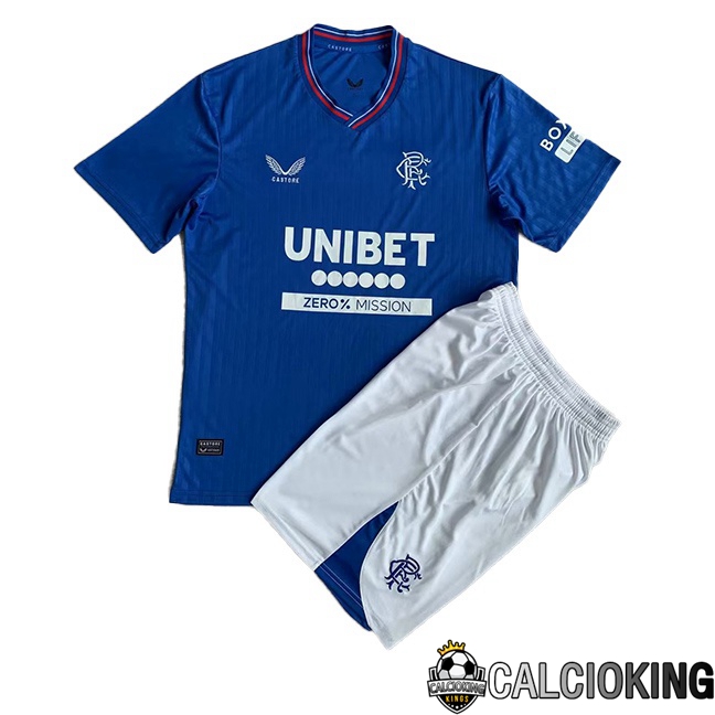 Comprare Maglia Calcio 2024 2025 2026 Personalizzazione,Tuta Da Calcio,Maglie De Calcio Retro Online | Maglie Calcio Rangers FC Bambino Prima Blu 2023/2024