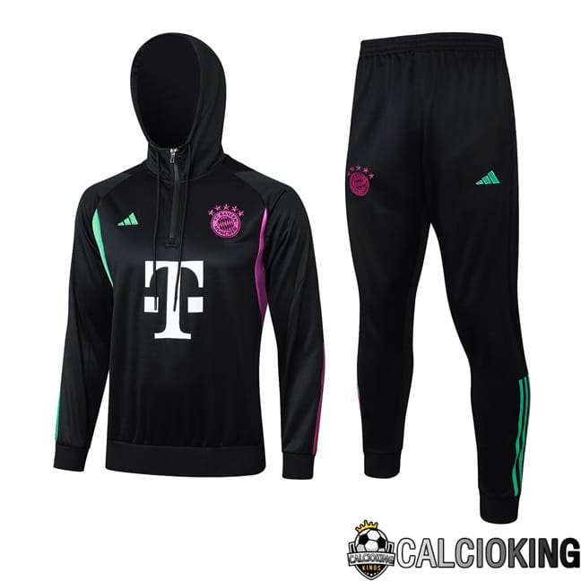 Comprare Maglia Calcio 2024 2025 2026 Personalizzazione,Tuta Da Calcio,Maglie De Calcio Retro Online | Tuta Calcio - Felpa Con Cappuccio Bayern Monaco Nero 2024/2025