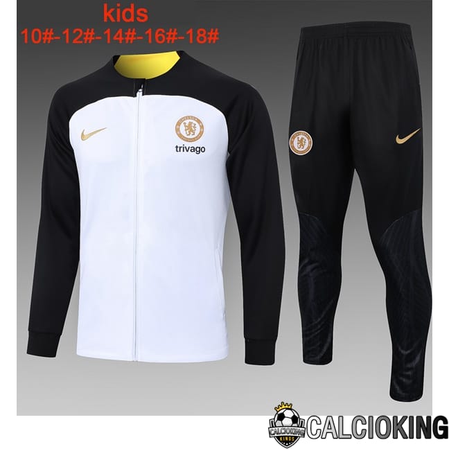 Comprare Maglia Calcio 2024 2025 2026 Personalizzazione,Tuta Da Calcio,Maglie De Calcio Retro Online | Insieme Tuta Calcio - Giacca FC Chelsea Bambino Bianco 2024/2025