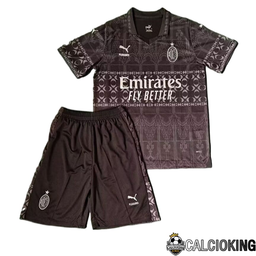 Comprare Maglia Calcio 2024 2025 2026 Personalizzazione,Tuta Da Calcio,Maglie De Calcio Retro Online | Maglie Calcio AC Milan Bambino Quarto Nero 2023/2024
