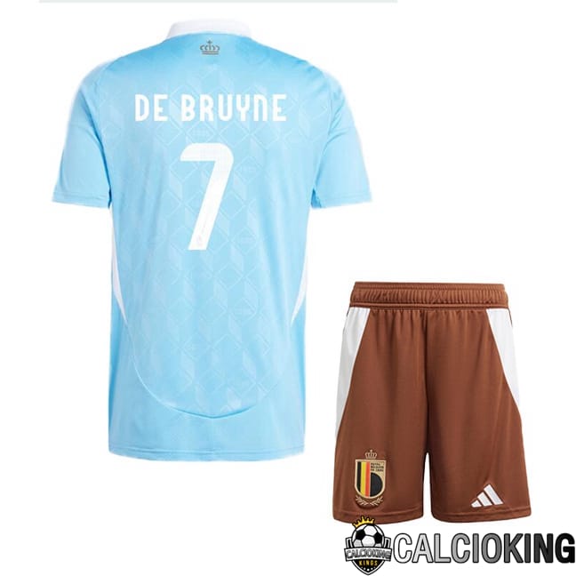 Comprare Maglia Calcio 2024 2025 2026 Personalizzazione,Tuta Da Calcio,Maglie De Calcio Retro Online | Maglie Calcio Belgio (DE BRUYNE 7) Bambino Seconda Blu UEFA Euro 2024