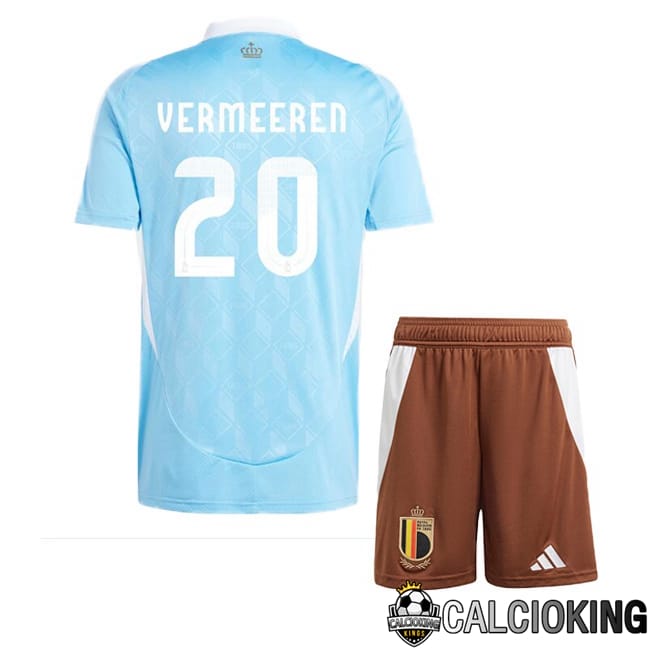 Comprare Maglia Calcio 2024 2025 2026 Personalizzazione,Tuta Da Calcio,Maglie De Calcio Retro Online | Maglie Calcio Belgio (VERMEEREN 20) Bambino Seconda Blu UEFA Euro 2024