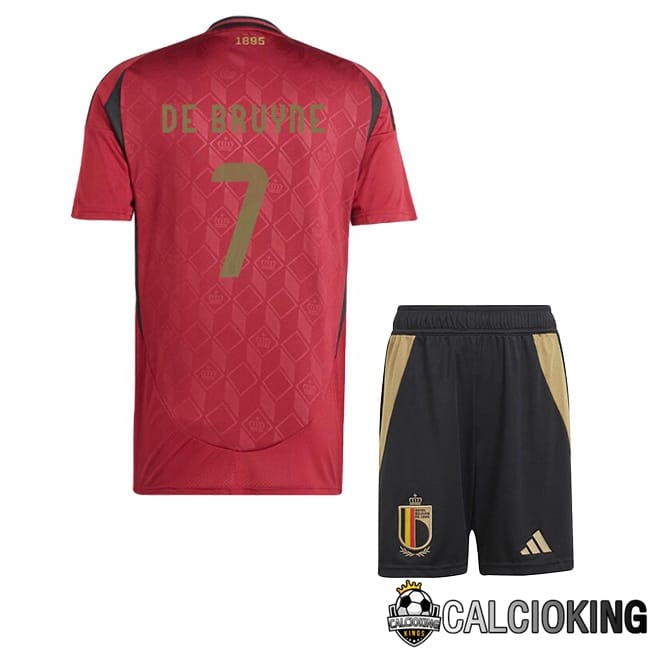 Comprare Maglia Calcio 2024 2025 2026 Personalizzazione,Tuta Da Calcio,Maglie De Calcio Retro Online | Maglie Calcio Belgio (DE BRUYNE 7) Bambino Prima Rosso UEFA Euro 2024