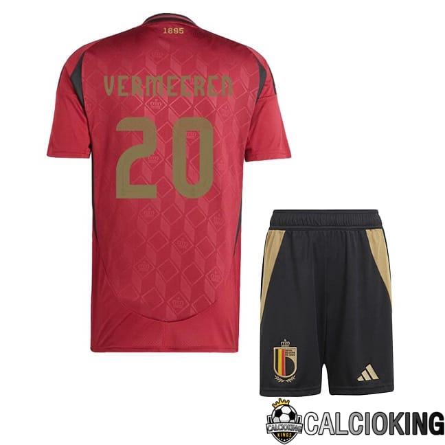 Comprare Maglia Calcio 2024 2025 2026 Personalizzazione,Tuta Da Calcio,Maglie De Calcio Retro Online | Maglie Calcio Belgio (VERMEEREN 20) Bambino Prima Rosso UEFA Euro 2024