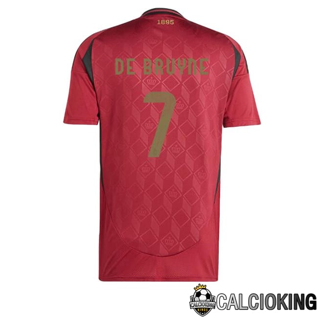 Comprare Maglia Calcio 2024 2025 2026 Personalizzazione,Tuta Da Calcio,Maglie De Calcio Retro Online | Maglie Calcio Belgio (DE BRUYNE 7) Prima Rosso UEFA Euro 2024