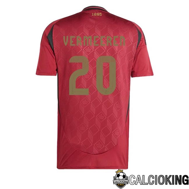 Comprare Maglia Calcio 2024 2025 2026 Personalizzazione,Tuta Da Calcio,Maglie De Calcio Retro Online | Maglie Calcio Belgio (VERMEEREN 20) Prima Rosso UEFA Euro 2024