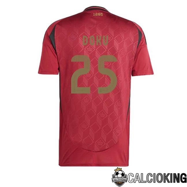 Comprare Maglia Calcio 2024 2025 2026 Personalizzazione,Tuta Da Calcio,Maglie De Calcio Retro Online | Maglie Calcio Belgio (DOKU 25) Prima Rosso UEFA Euro 2024