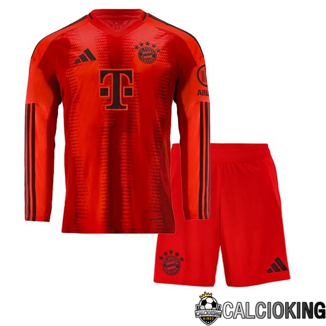 Comprare Maglia Calcio 2024 2025 2026 Personalizzazione,Tuta Da Calcio,Maglie De Calcio Retro Online | Maglie Calcio Bayern Monaco Bambino Prima Manica Lunga Rosso 2024/2025
