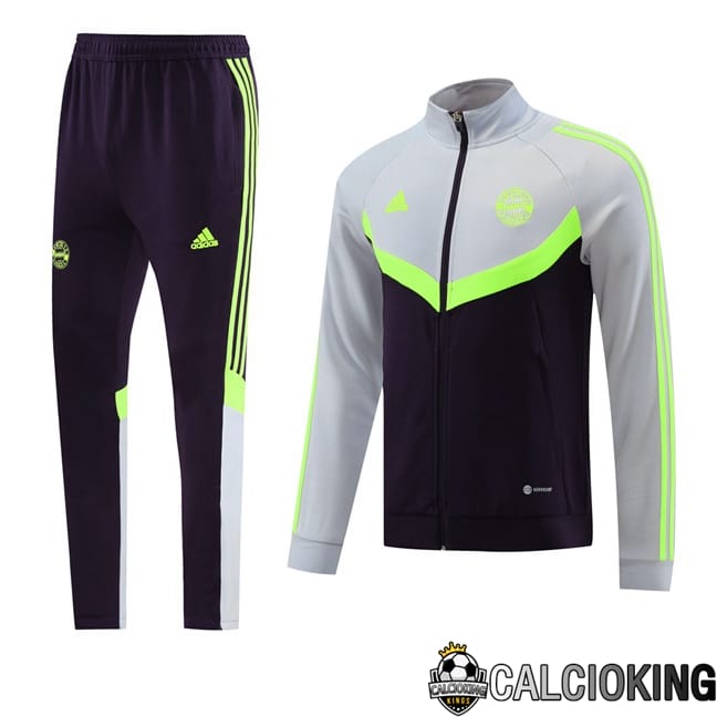 Comprare Maglia Calcio 2024 2025 2026 Personalizzazione,Tuta Da Calcio,Maglie De Calcio Retro Online | Insieme Tuta Calcio - Giacca Bayern Monaco Grigio Nero 2024/2025