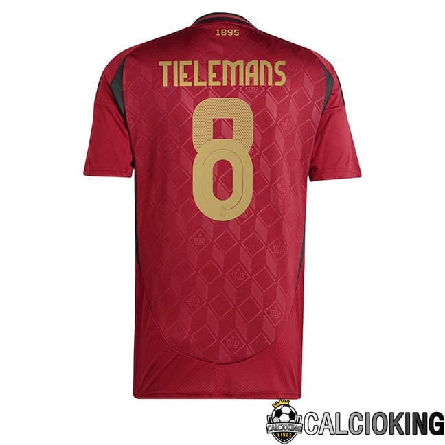 Comprare Maglia Calcio 2024 2025 2026 Personalizzazione,Tuta Da Calcio,Maglie De Calcio Retro Online | Maglie Calcio Belgio (TIELEMANS 8) Prima UEFA Euro 2024