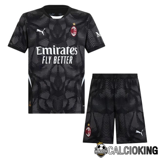 Comprare Maglia Calcio 2024 2025 2026 Personalizzazione,Tuta Da Calcio,Maglie De Calcio Retro Online | Maglie Calcio AC Milan Bambino Portiere Nero 2024/2025