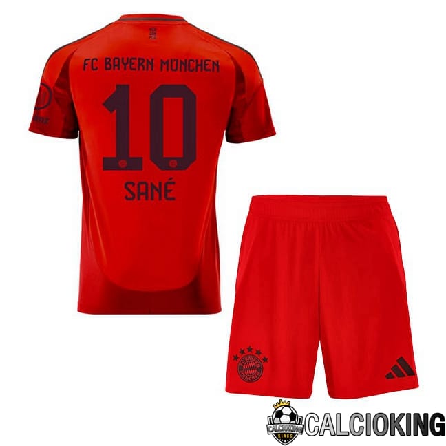 Comprare Maglia Calcio 2024 2025 2026 Personalizzazione,Tuta Da Calcio,Maglie De Calcio Retro Online | Maglie Calcio Bayern Monaco (Sané 10) Bambino Prima Rosso 2024/2025