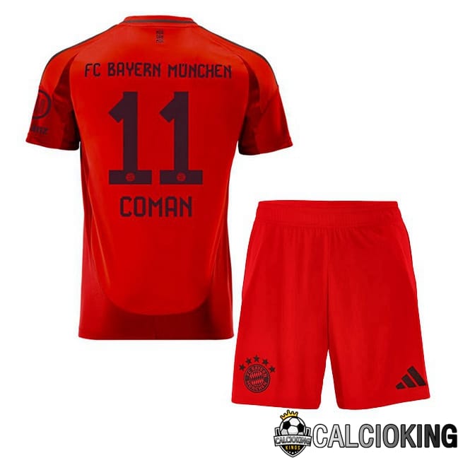 Comprare Maglia Calcio 2024 2025 2026 Personalizzazione,Tuta Da Calcio,Maglie De Calcio Retro Online | Maglie Calcio Bayern Monaco (Coman 11) Bambino Prima Rosso 2024/2025