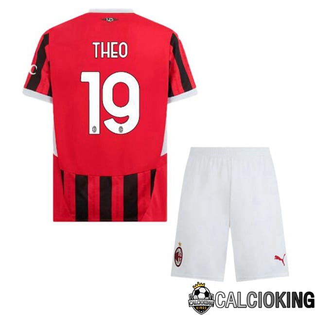 Comprare Maglia Calcio 2024 2025 2026 Personalizzazione,Tuta Da Calcio,Maglie De Calcio Retro Online | Maglie Calcio AC Milan (THEO 19) Bambino Prima Rosso Nero 2024/2025