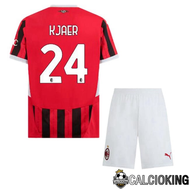 Comprare Maglia Calcio 2024 2025 2026 Personalizzazione,Tuta Da Calcio,Maglie De Calcio Retro Online | Maglie Calcio AC Milan (Kjaer 24) Bambino Prima Rosso Nero 2024/2025