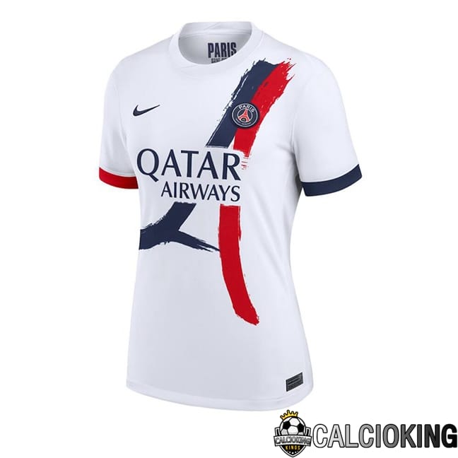 Comprare Maglia Calcio 2024 2025 2026 Personalizzazione,Tuta Da Calcio,Maglie De Calcio Retro Online | Maglie Calcio Paris PSG Donna Seconda Bianco 2024/2025