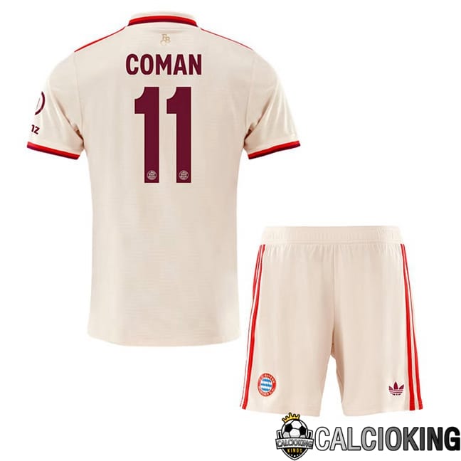 Comprare Maglia Calcio 2024 2025 2026 Personalizzazione,Tuta Da Calcio,Maglie De Calcio Retro Online | Maglia Calcio Bayern Monaco (Coman 11) Bambino Terza Giallo 2024/2025