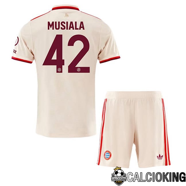 Comprare Maglia Calcio 2024 2025 2026 Personalizzazione,Tuta Da Calcio,Maglie De Calcio Retro Online | Maglia Calcio Bayern Monaco (Musiala 42) Bambino Terza Giallo 2024/2025