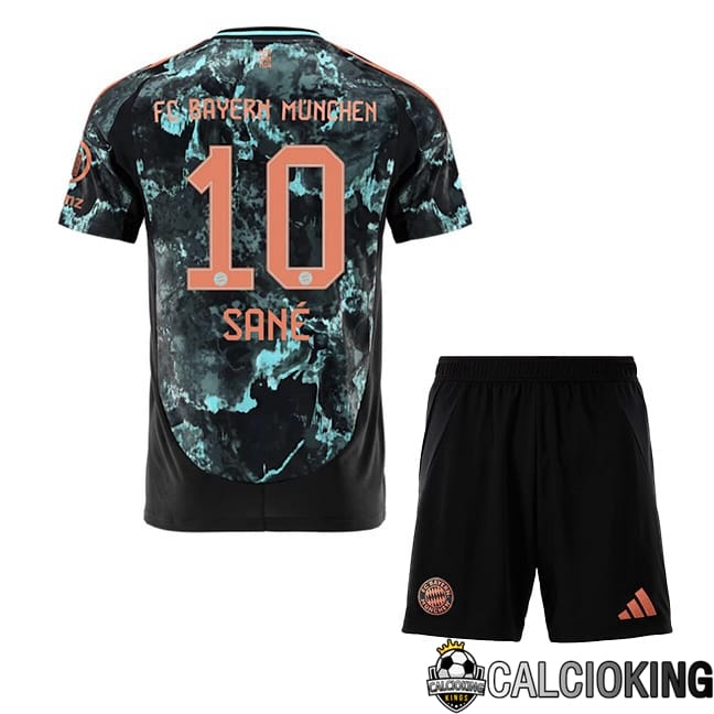 Comprare Maglia Calcio 2024 2025 2026 Personalizzazione,Tuta Da Calcio,Maglie De Calcio Retro Online | Maglia Calcio Bayern Monaco (Sané 10) Bambino Seconda Nero 2024/2025