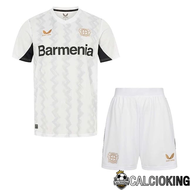 Comprare Maglia Calcio 2024 2025 2026 Personalizzazione,Tuta Da Calcio,Maglie De Calcio Retro Online | Maglia Calcio Bayer 04 Leverkusen Bambino Seconda Bianco 2024/2025