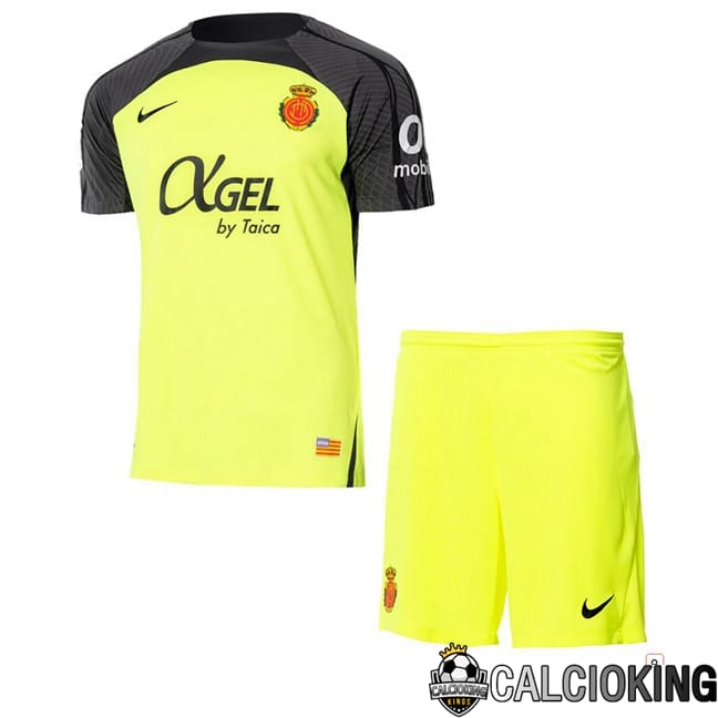 Comprare Maglia Calcio 2024 2025 2026 Personalizzazione,Tuta Da Calcio,Maglie De Calcio Retro Online | Maglia Calcio RCD Mallorca Bambino Seconda Giallo 2024/2025