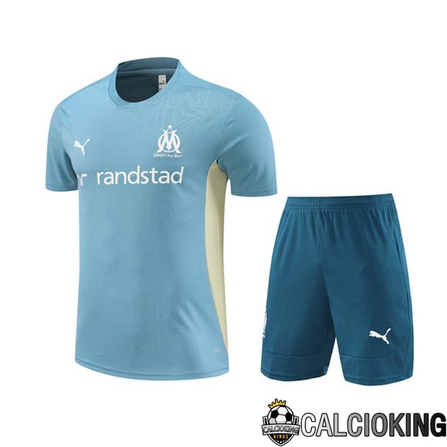 Comprare Maglia Calcio 2024 2025 2026 Personalizzazione,Tuta Da Calcio,Maglie De Calcio Retro Online | Insieme T Shirt Allenamento Marsiglia OM + Pantaloncini Blu 2024/2025