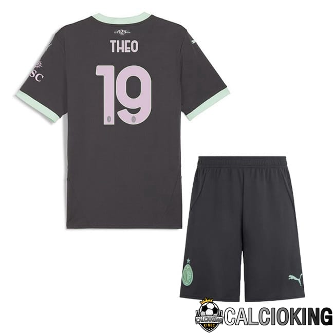 Comprare Maglia Calcio 2024 2025 2026 Personalizzazione,Tuta Da Calcio,Maglie De Calcio Retro Online | Maglie Calcio AC Milan (THEO 19) Bambino Terza Nero 2024/2025