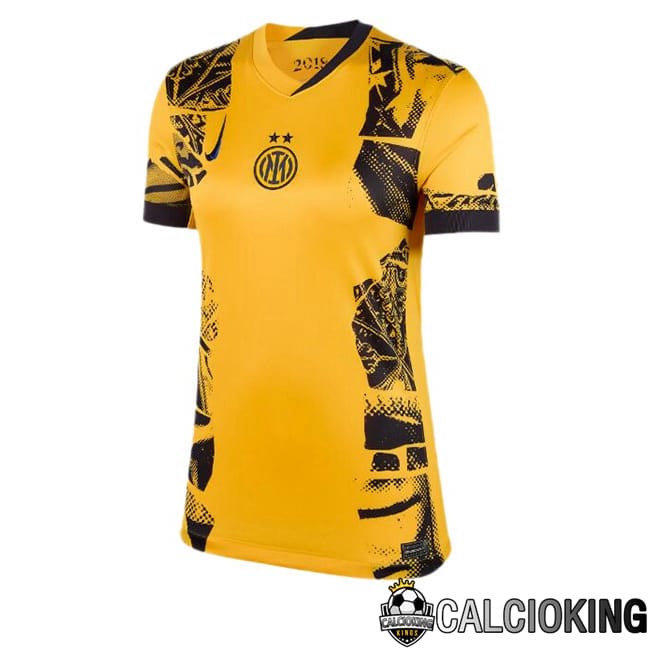 Comprare Maglia Calcio 2024 2025 2026 Personalizzazione,Tuta Da Calcio,Maglie De Calcio Retro Online | Maglie Calcio Inter Milan Donna Terza Giallo 2024/2025