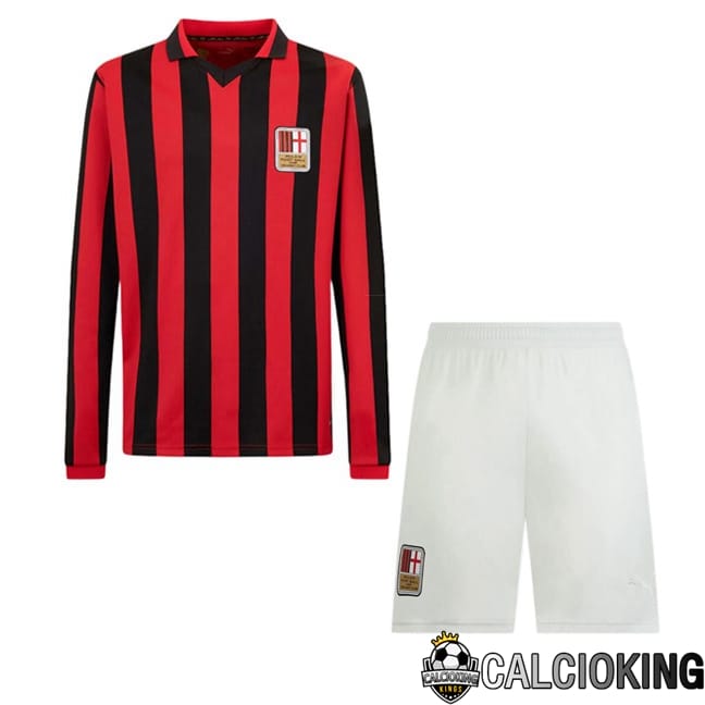 Comprare Maglia Calcio 2024 2025 2026 Personalizzazione,Tuta Da Calcio,Maglie De Calcio Retro Online | Maglie Calcio AC Milan Bambino Edizione 125° anniversario Manica Lunga Rosso Nero 2024/2025