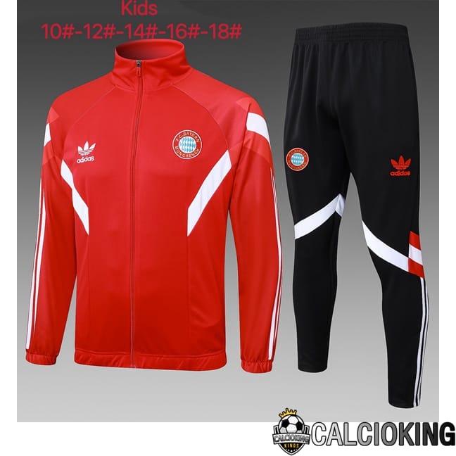 Comprare Maglia Calcio 2024 2025 2026 Personalizzazione,Tuta Da Calcio,Maglie De Calcio Retro Online | Insieme Tuta Calcio - Giacca Bayern Monaco Bambino Rosso 2025/2026