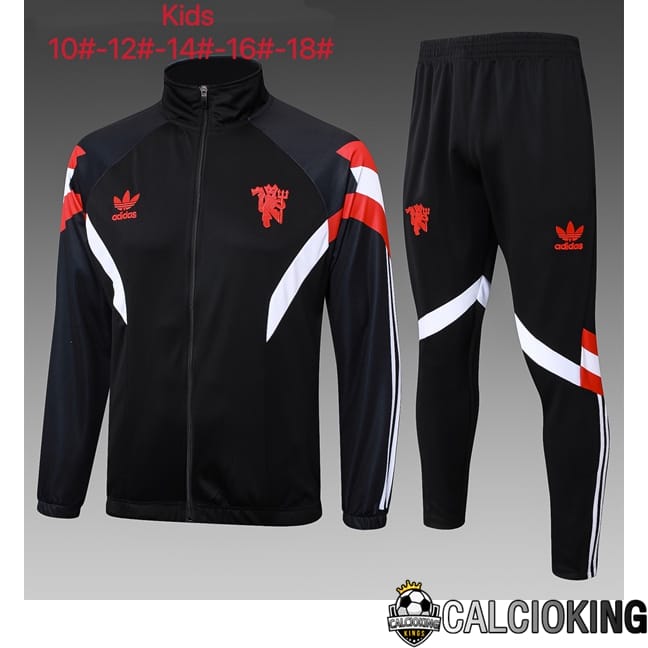 Comprare Maglia Calcio 2024 2025 2026 Personalizzazione,Tuta Da Calcio,Maglie De Calcio Retro Online | Insieme Tuta Calcio - Giacca Manchester United Bambino Nero 2025/2026