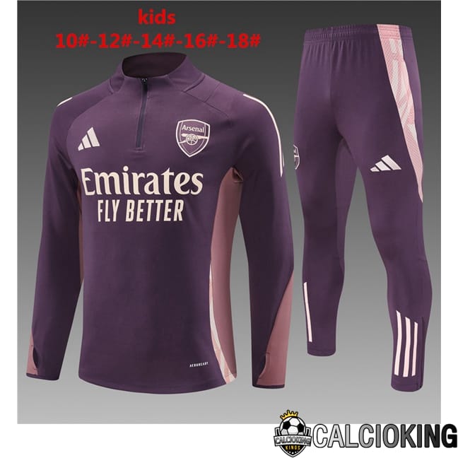 Comprare Maglia Calcio 2024 2025 2026 Personalizzazione,Tuta Da Calcio,Maglie De Calcio Retro Online | Insieme Tuta Calcio Arsenal Bambino Viola 2025/2026