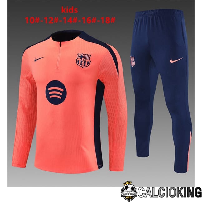 Comprare Maglia Calcio 2024 2025 2026 Personalizzazione,Tuta Da Calcio,Maglie De Calcio Retro Online | Insieme Tuta Calcio FC Barcellona Bambino Arancia 2025/2026