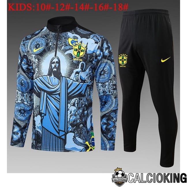 Comprare Maglia Calcio 2024 2025 2026 Personalizzazione,Tuta Da Calcio,Maglie De Calcio Retro Online | Insieme Tuta Calcio Brasile Bambino Blu 2025/2026