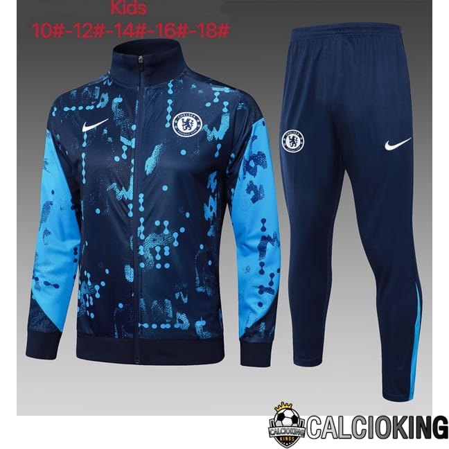 Comprare Maglia Calcio 2024 2025 2026 Personalizzazione,Tuta Da Calcio,Maglie De Calcio Retro Online | Insieme Tuta Calcio - Giacca FC Chelsea Bambino Blu Reale 2025/2026