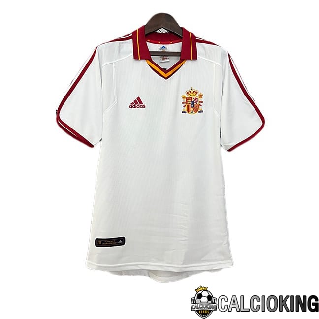 Comprare Maglia Calcio 2024 2025 2026 Personalizzazione,Tuta Da Calcio,Maglie De Calcio Retro Online | Maglie Calcio Spagna Retro Seconda Bianco 2000