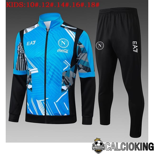 Comprare Maglia Calcio 2024 2025 2026 Personalizzazione,Tuta Da Calcio,Maglie De Calcio Retro Online | Insieme Tuta Calcio - Giacca SSC Napoli Bambino Blu 2025/2026