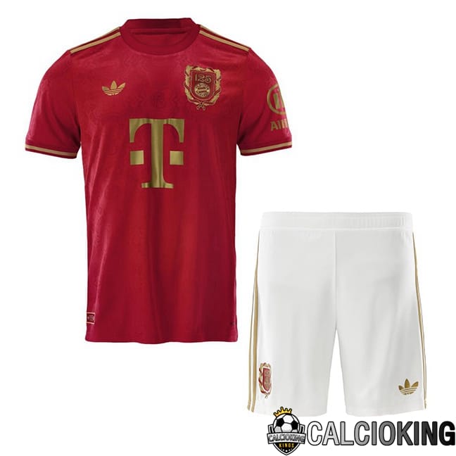 Comprare Maglia Calcio 2024 2025 2026 Personalizzazione,Tuta Da Calcio,Maglie De Calcio Retro Online | Maglie Calcio Bayern Monaco Bambino Edizione 125° anniversario Rosso 2025/2026