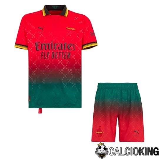 Comprare Maglia Calcio 2024 2025 2026 Personalizzazione,Tuta Da Calcio,Maglie De Calcio Retro Online | Maglie Calcio AC Milan Bambino Quarto Rosso 2024/2025